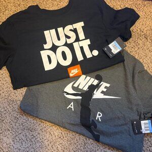 Lot of 2 Nike T-Shirts Tees - Just Do It & Nike AIR - Size Men Large - Both NWT
